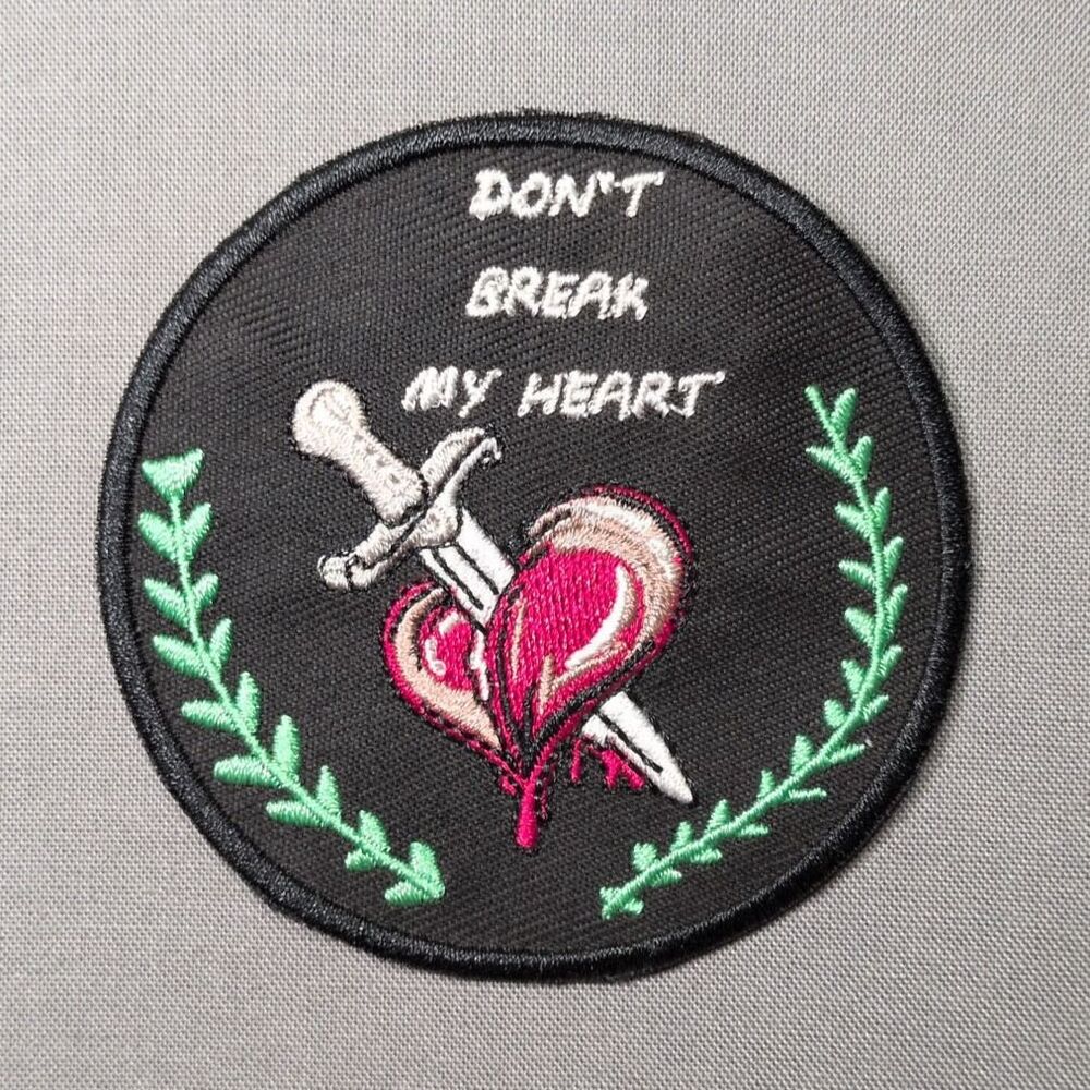 Don't Break My Heart Embroidered Iron On Patch | Love Patch